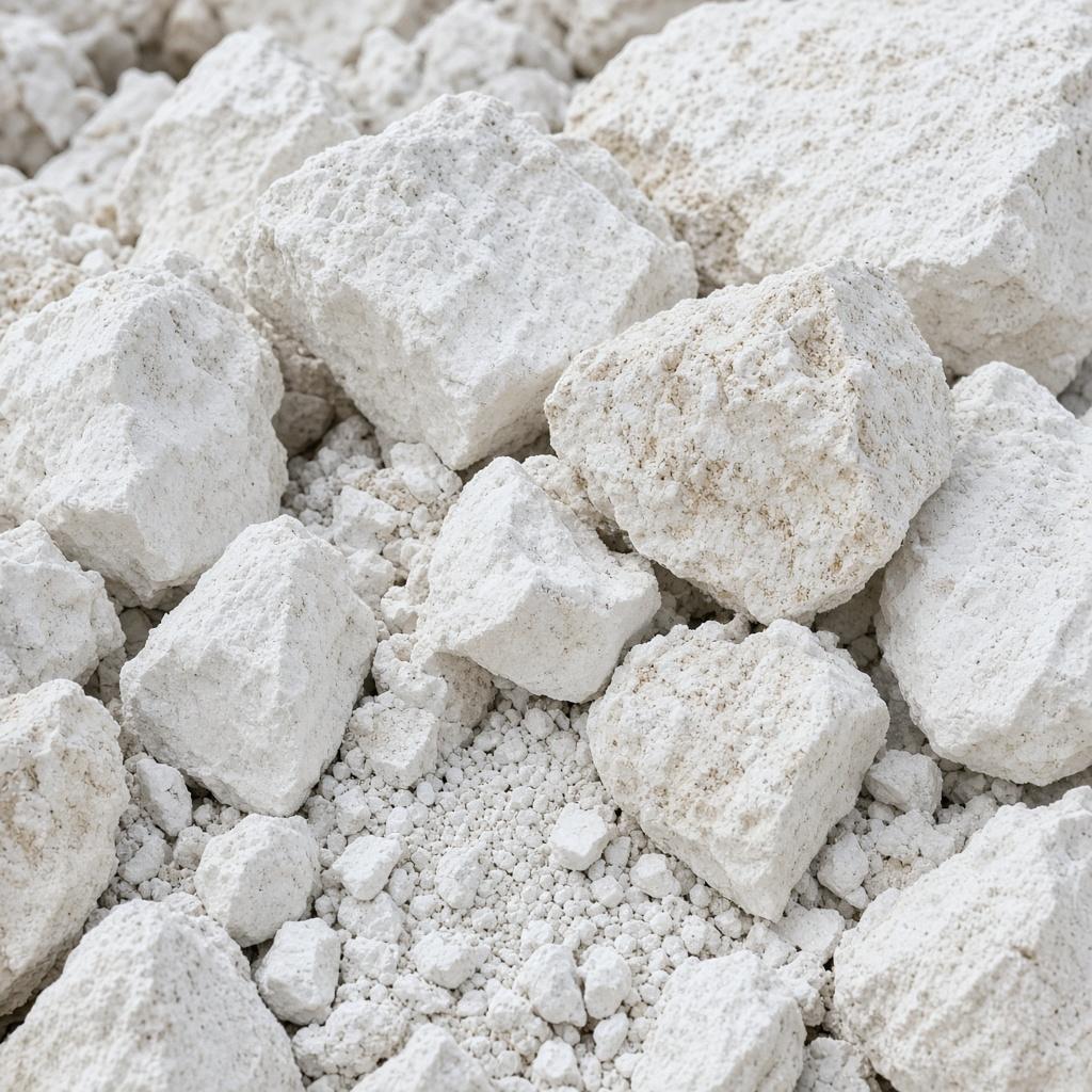 White calcium carbonate limestone rock from Algeria